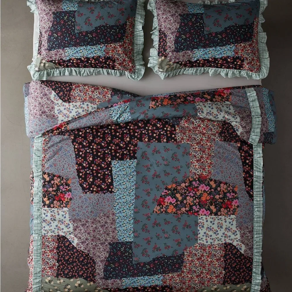 Floral Patchwork Ruffle Duvet Cover Only